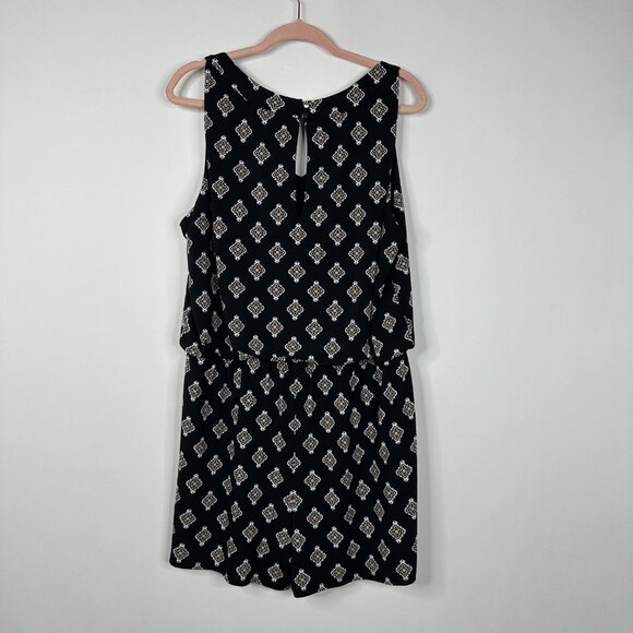 2/$30 White House Black Market Medallion Print Romper Black Sienna XL #A0693 - Picture 4 of 8